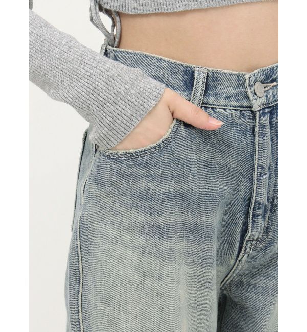 EVRIS「グランジルーズワイドデニムパンツ」|デニム|