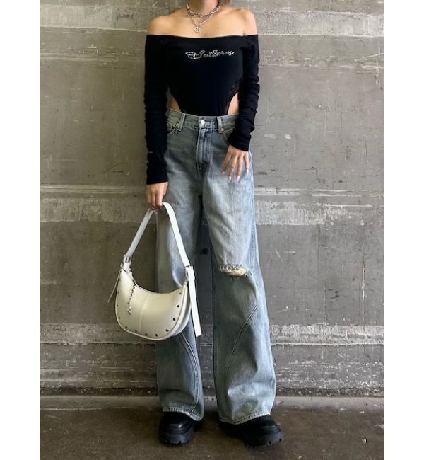 EVRIS「グランジルーズワイドデニムパンツ」|デニム|