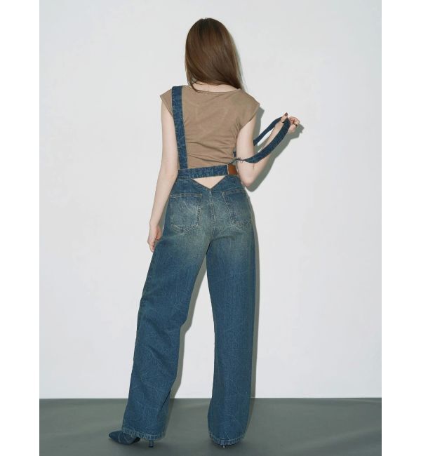 EVRIS「2WAYサロペットワイドデニムパンツ」|デニム|