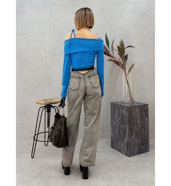 EVRIS「2WAYサロペットワイドデニムパンツ」|デニム|