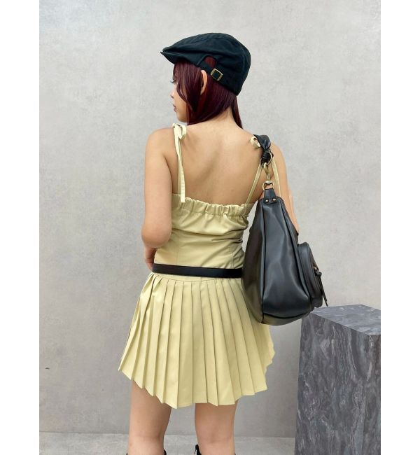 EVRIS「ショルダーリボンプリーツミニワンピース」|ワンピース|