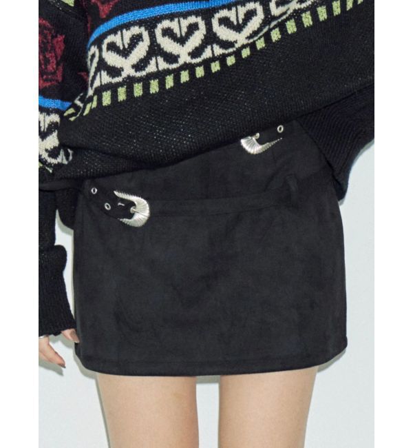 EVRIS「ダブルバックルベルトミニスカート」|スカート|