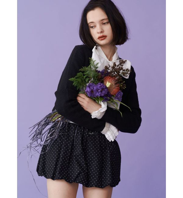 jouetie「バイカラーコサージュカーデ」|カーディガン|