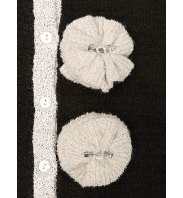 jouetie「バイカラーコサージュカーデ」|カーディガン|