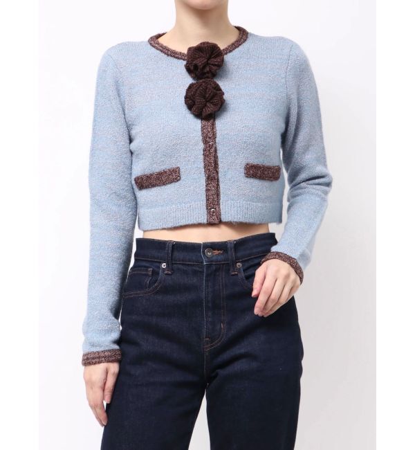 jouetie「バイカラーコサージュカーデ」|カーディガン|