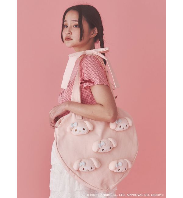merry jenny「【メロクロコラボ】My Melody heart tote bag(PINK)」|トートバッグ|