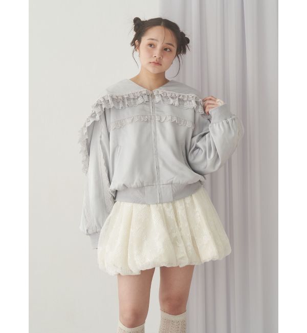 merry jenny「ribbonセーラーサテンブルゾン」|ブルゾン・スタジャン|