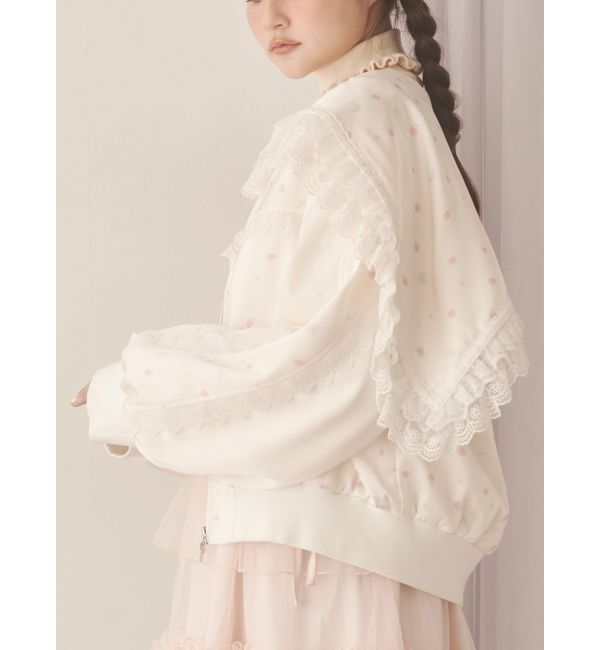 merry jenny「ribbonセーラーサテンブルゾン」|ブルゾン・スタジャン|ピンク