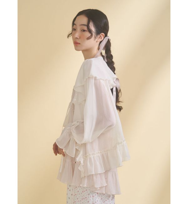 merry jenny「シアーギャザーチュニック」|シャツ・ブラウス|