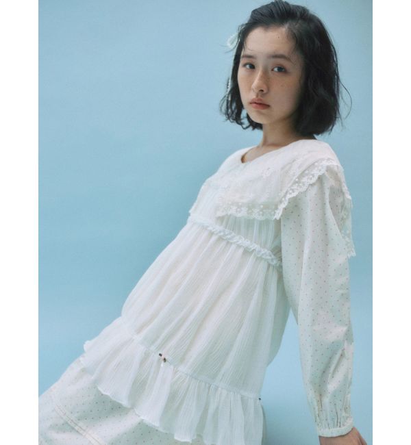 merry jenny「シアーギャザーチュニック」|シャツ・ブラウス|