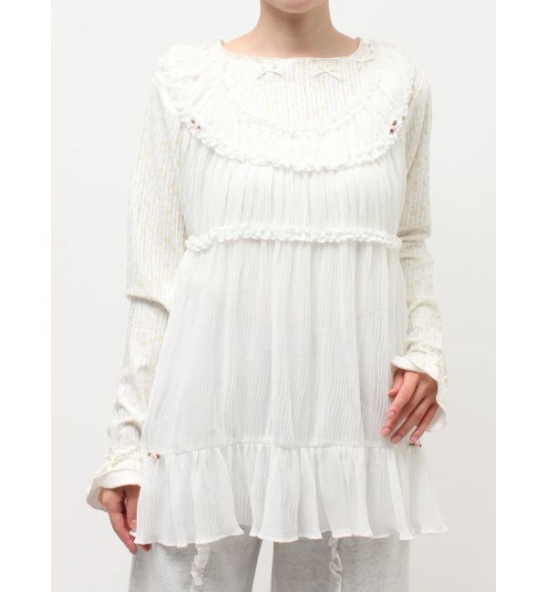 merry jenny「シアーギャザーチュニック」|シャツ・ブラウス|