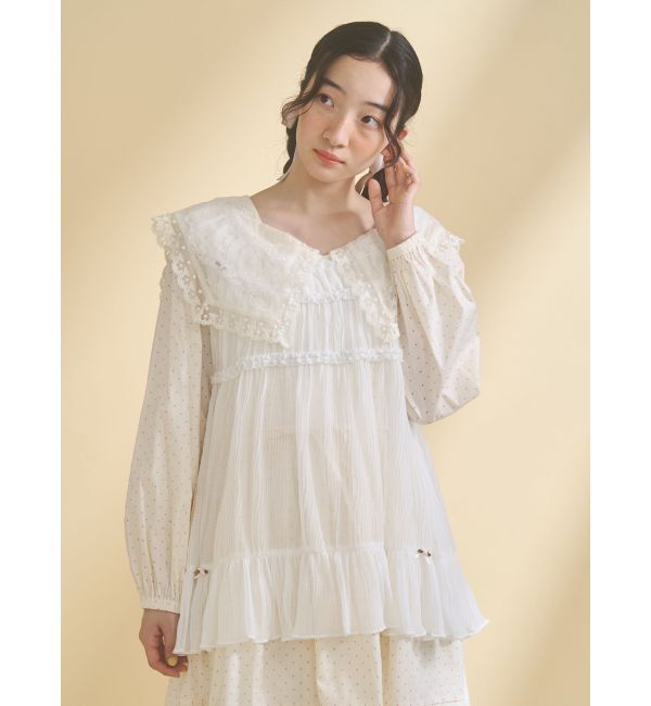 merry jenny「シアーギャザーチュニック」|シャツ・ブラウス|