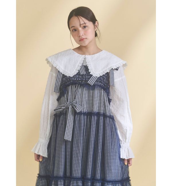 merry jenny「dot laceフリルカラーブラウス」|シャツ・ブラウス|