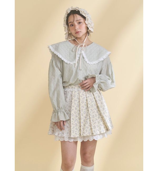 merry jenny「dot laceフリルカラーブラウス」|シャツ・ブラウス|