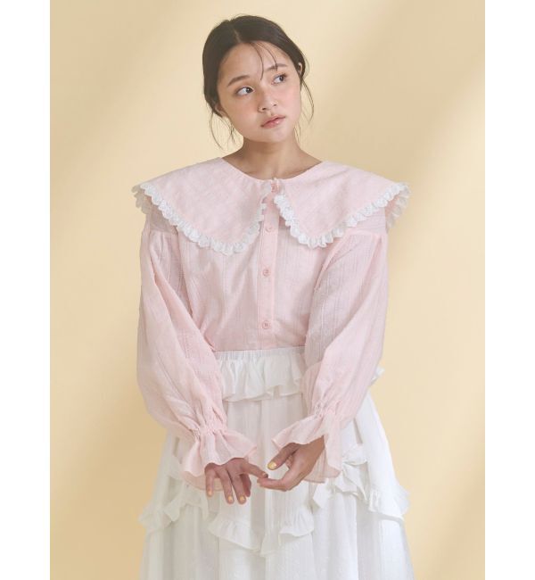 merry jenny「dot laceフリルカラーブラウス」|シャツ・ブラウス|