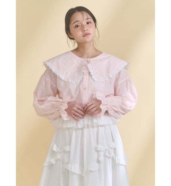 merry jenny「dot laceフリルカラーブラウス」|シャツ・ブラウス|