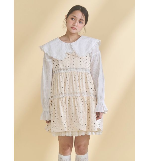 merry jenny「dot laceフリルカラーブラウス」|シャツ・ブラウス|