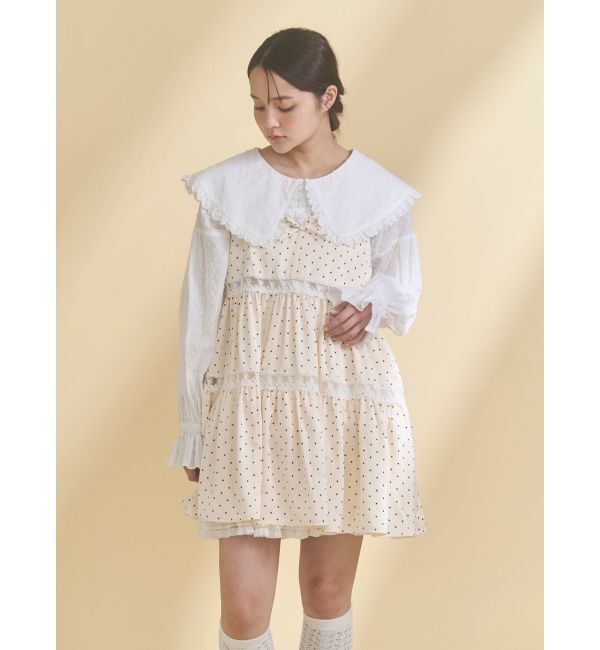 merry jenny「dot laceフリルカラーブラウス」|シャツ・ブラウス|