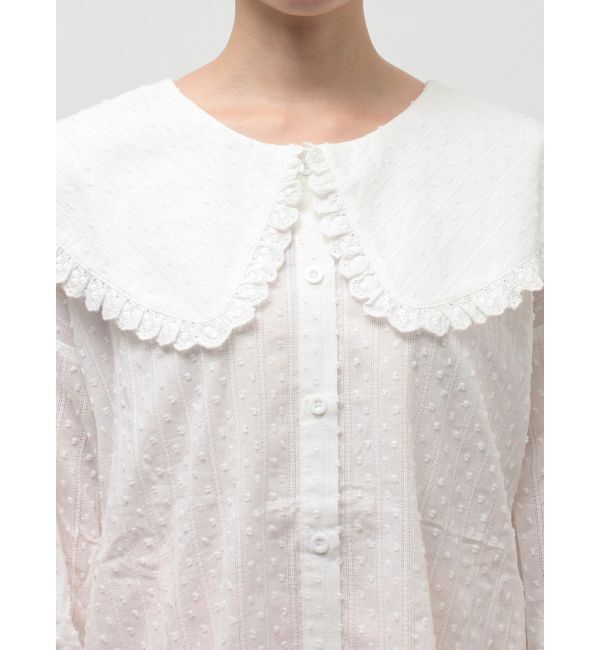 merry jenny「dot laceフリルカラーブラウス」|シャツ・ブラウス|