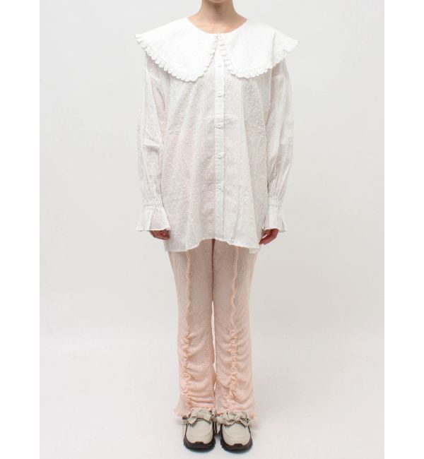 merry jenny「dot laceフリルカラーブラウス」|シャツ・ブラウス|