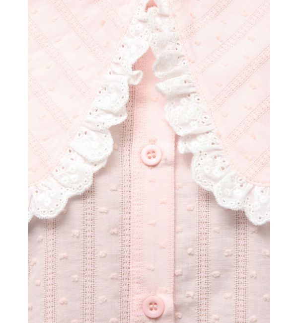 merry jenny「dot laceフリルカラーブラウス」|シャツ・ブラウス|