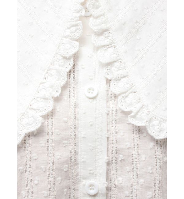 merry jenny「dot laceフリルカラーブラウス」|シャツ・ブラウス|