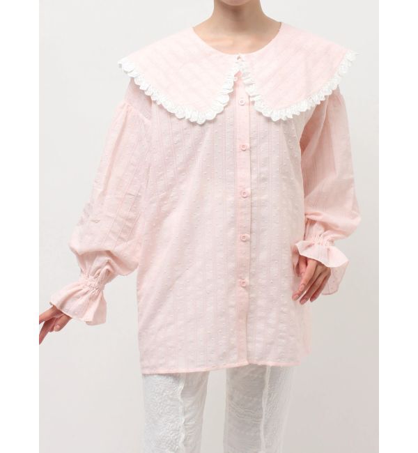 merry jenny「dot laceフリルカラーブラウス」|シャツ・ブラウス|