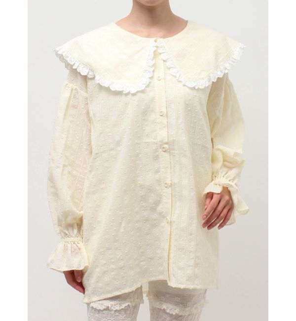 merry jenny「dot laceフリルカラーブラウス」|シャツ・ブラウス|