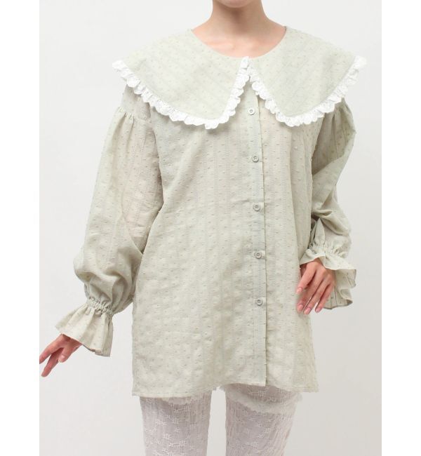 merry jenny「dot laceフリルカラーブラウス」|シャツ・ブラウス|
