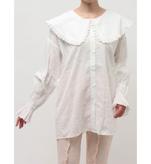 merry jenny「dot laceフリルカラーブラウス」|シャツ・ブラウス|