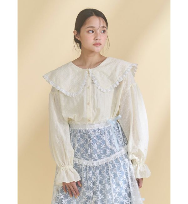 merry jenny「dot laceフリルカラーブラウス」|シャツ・ブラウス|