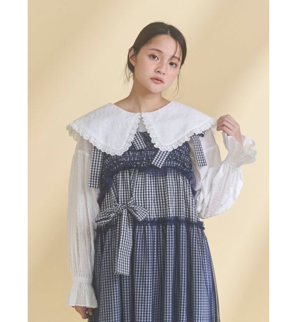 merry jenny「dot laceフリルカラーブラウス」|シャツ・ブラウス|