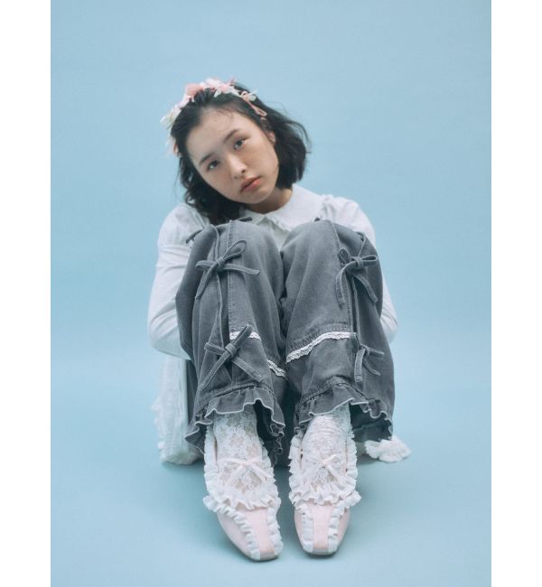 merry jenny「フリルデコラティブバレエシューズ」|バレエシューズ|ピンク