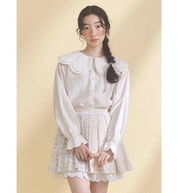 merry jenny「おはなスカラップブラウス」|シャツ・ブラウス|