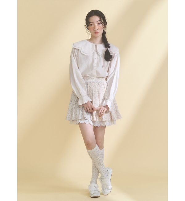 merry jenny「おはなスカラップブラウス」|シャツ・ブラウス|