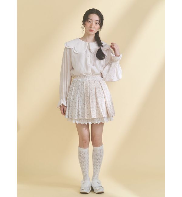 merry jenny「おはなスカラップブラウス」|シャツ・ブラウス|