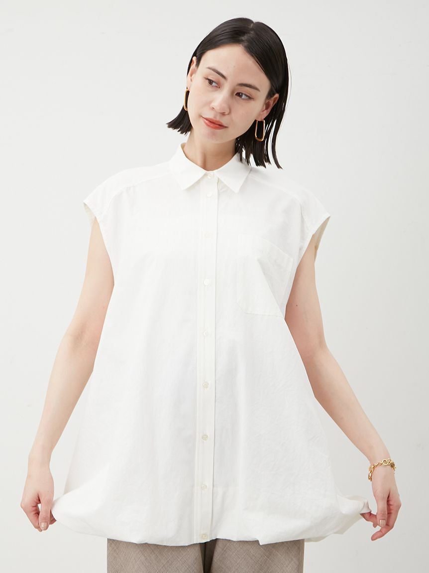 Mila Owen「バルーンヘムノースリシャツ」|シャツ・ブラウス|WHT