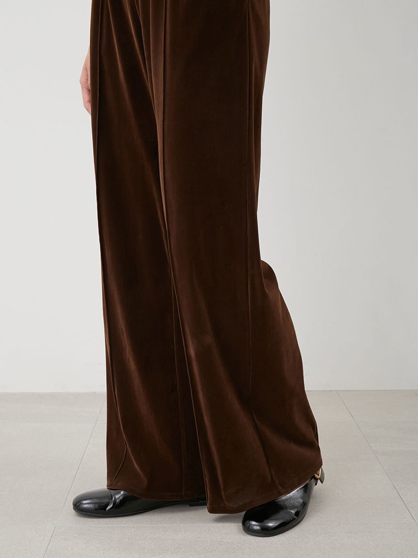 Mila Owen「【セットアップ対応】ベロアSET UPウエストゴムイージーパンツ」|チノ|