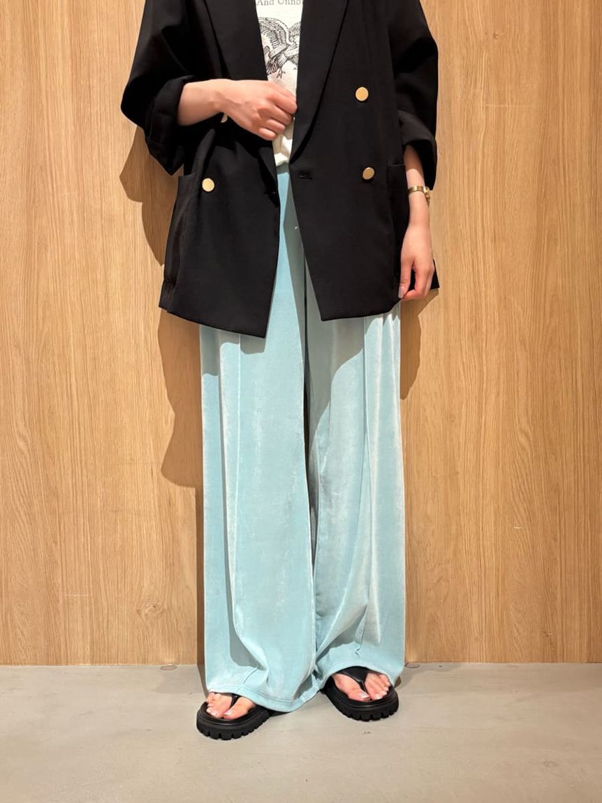 Mila Owen「【セットアップ対応】ベロアSET UPウエストゴムイージーパンツ」|チノ|