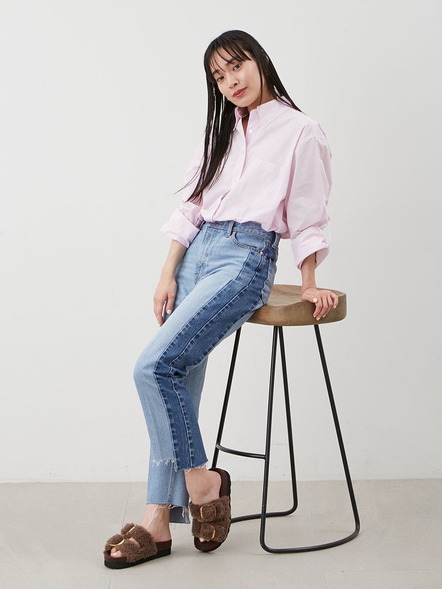 Mila Owen「タブスリーブ釦ダウンシャツ」|シャツ・ブラウス|