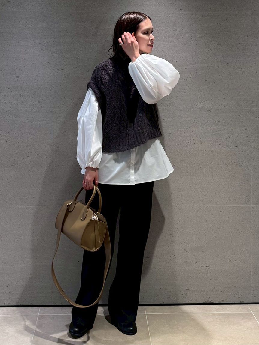 Mila Owen「【セットアイテム】ケーブルベストシャツレイヤードSET」|シャツ・ブラウス|