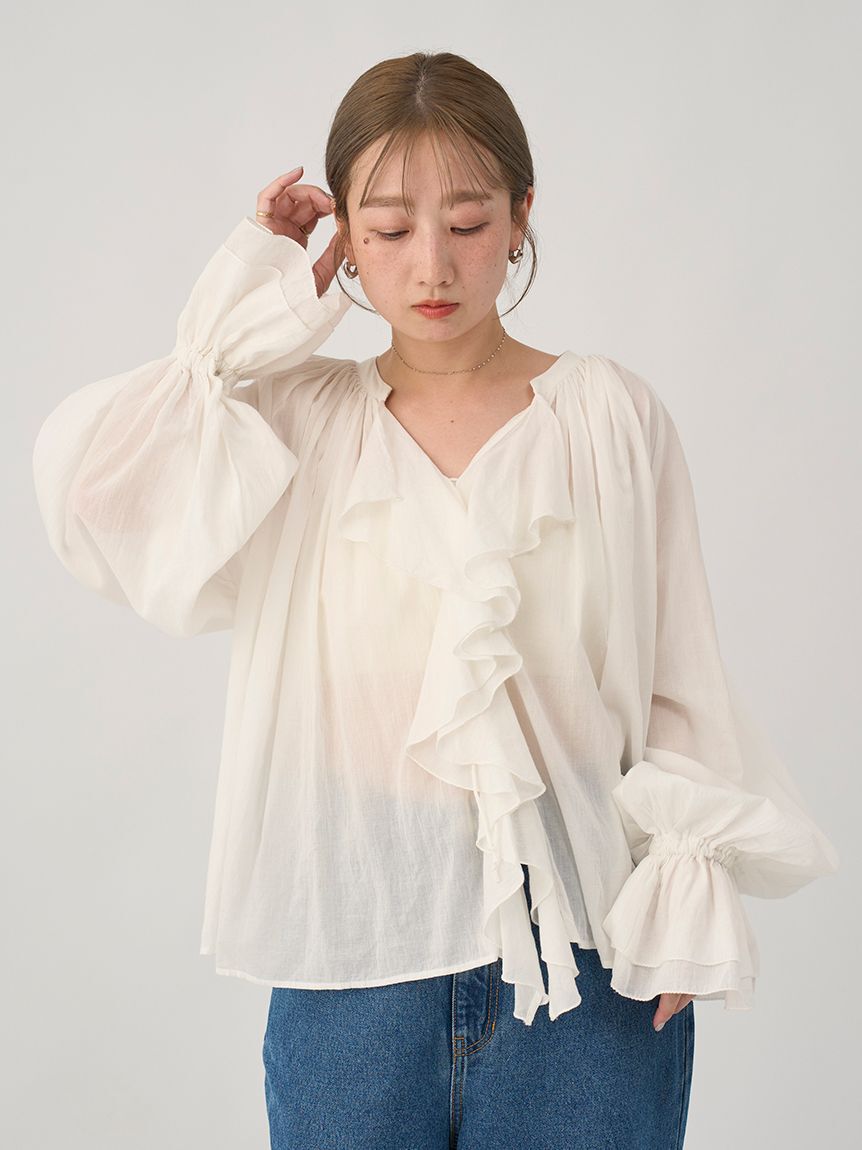 emmi atelier「コットンボイルシフォンブラウス」|シャツ・ブラウス|