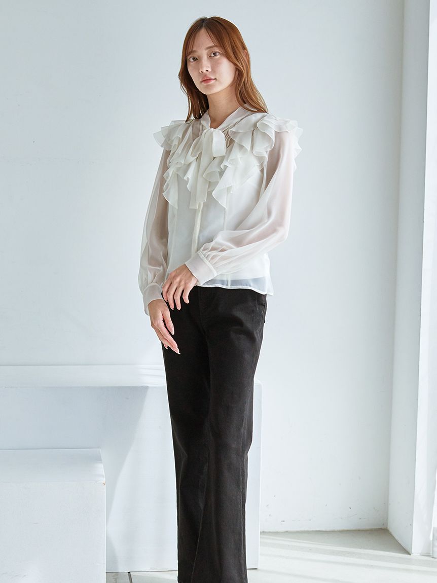 SNIDEL「ボウタイフリルブラウス」|シャツ・ブラウス|