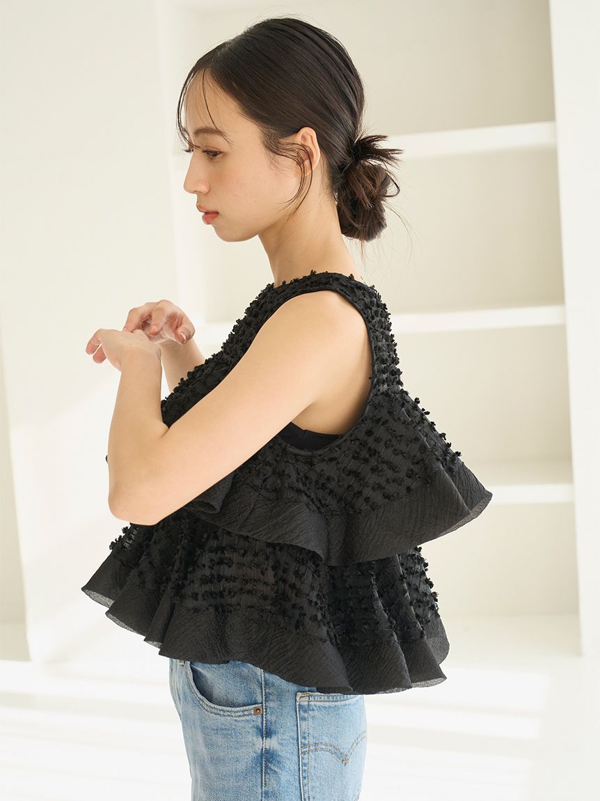 SNIDEL「ラッフルジャガードボリュームブラウス」|シャツ・ブラウス|