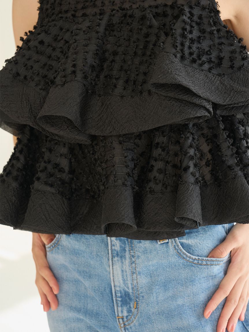 SNIDEL「ラッフルジャガードボリュームブラウス」|シャツ・ブラウス|