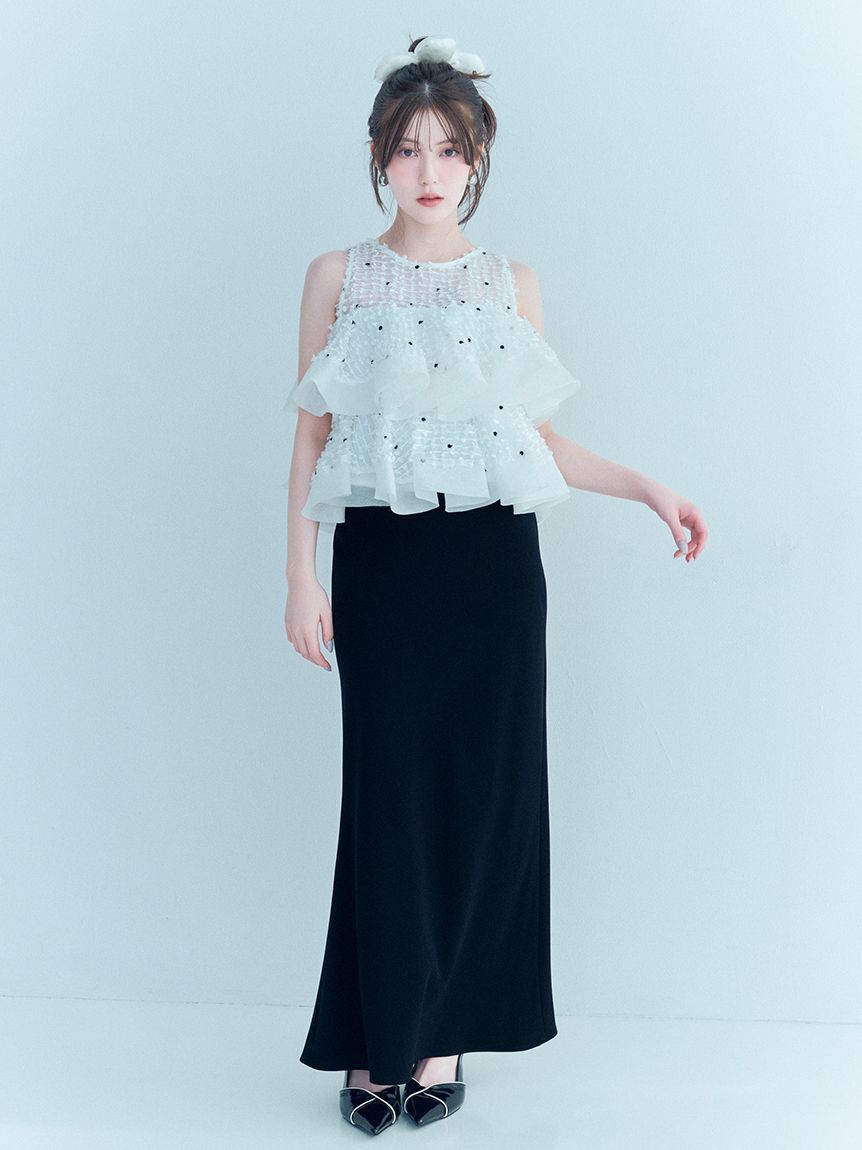 SNIDEL「ラッフルジャガードボリュームブラウス」|シャツ・ブラウス|