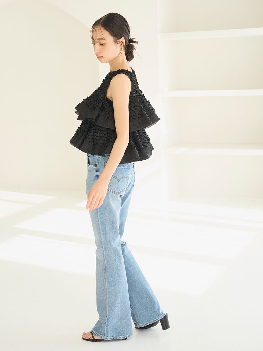 SNIDEL「ラッフルジャガードボリュームブラウス」|シャツ・ブラウス|