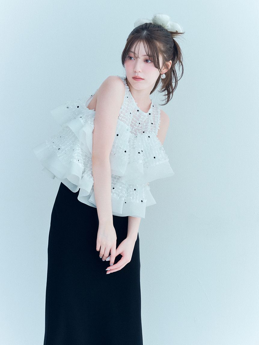 SNIDEL「ラッフルジャガードボリュームブラウス」|シャツ・ブラウス|