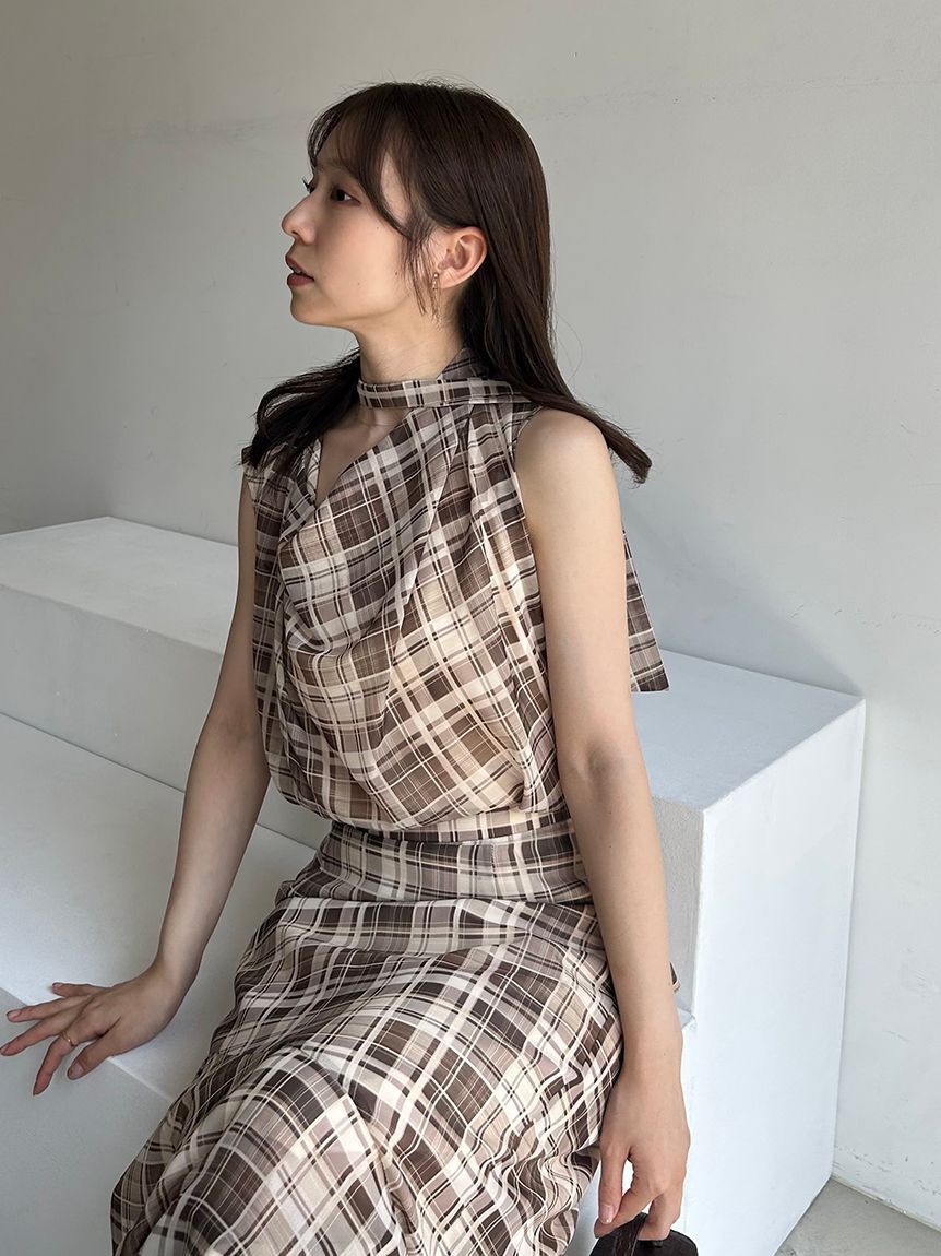 FRAY I.D「ドレープネックノースリーブブラウス」|シャツ・ブラウス|