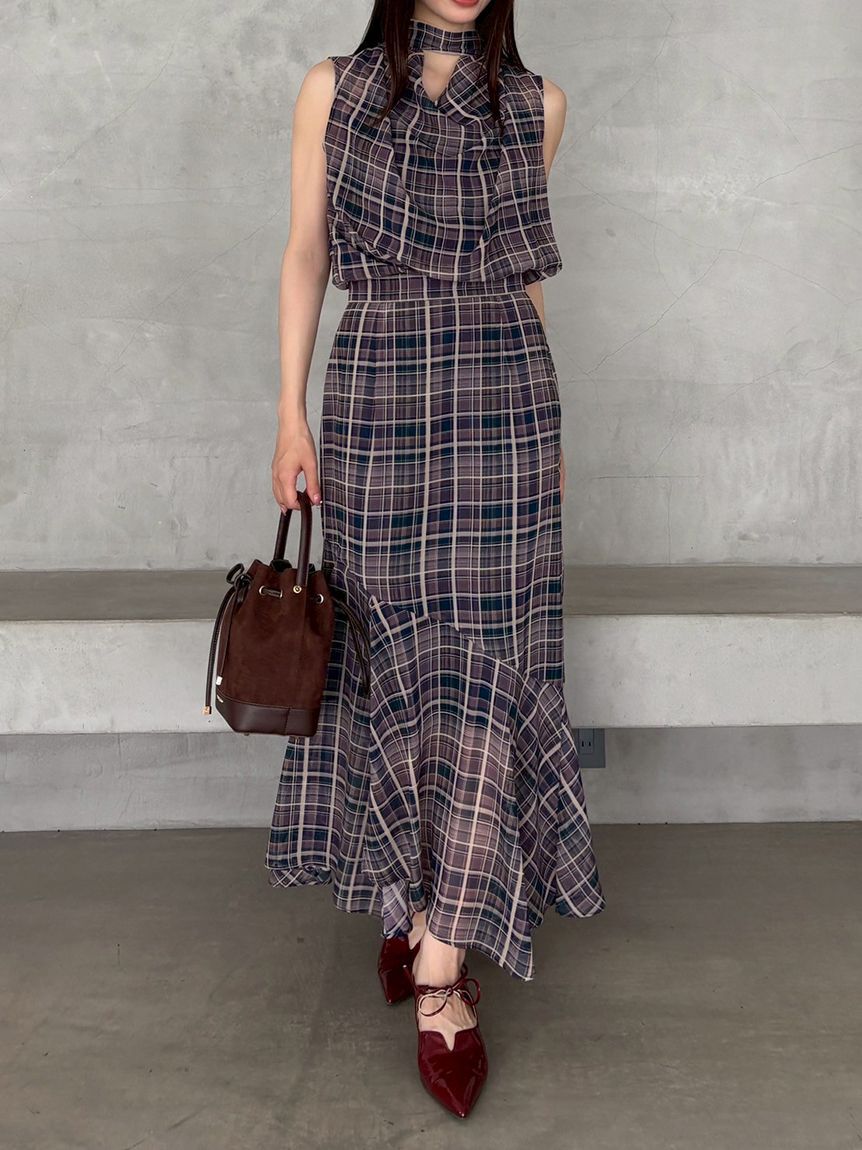 FRAY I.D「ドレープネックノースリーブブラウス」|シャツ・ブラウス|